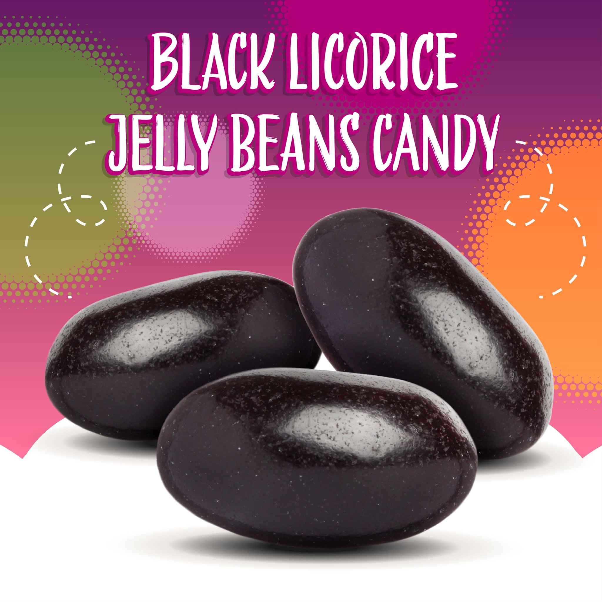 Black Licorice Jelly Beans | 2-Pound Bag | Classic Licorice Flavor | Black Jelly Beans for Holiday Buffets, Gift Baskets, Dessert Decorating