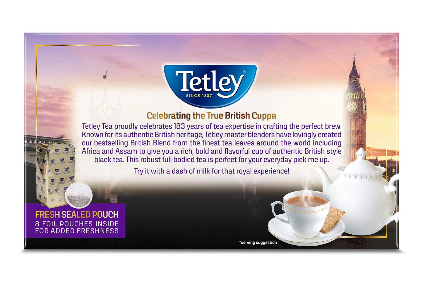 Tetley British Blend Premium Black Tea, 320 Teabags, Rainforest Alliance Certified