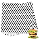 Suiwen 200 Sheets Black and White Striped Food Wrap, Dry Waxed Deli Paper for Bread and Sandwiches, Paper Liners for Plastic Food Basket (12''x12'')