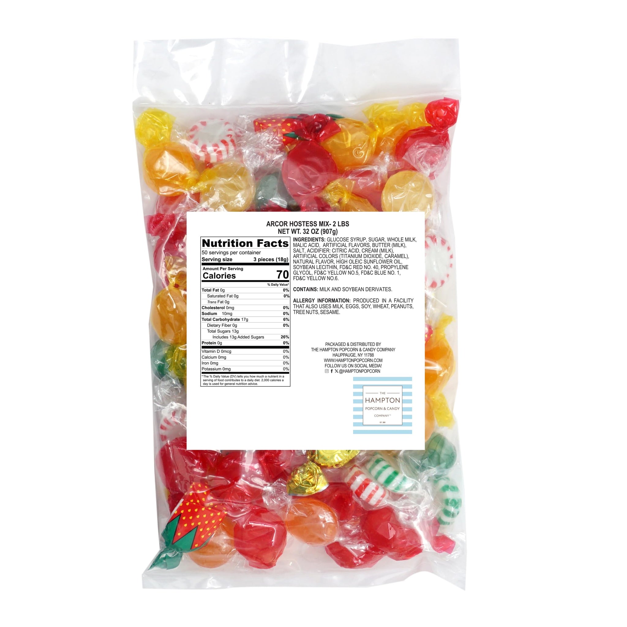 Hostess Mix, 2 Pound Bulk Candy (Approx. 150 pcs.), Candy, Old Fashioned Hard Candy Assortment, Butterscotch, Strawberry Candy, Cinnamon Discs