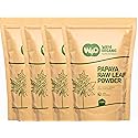 Papaya Leaf Powder 64 Ounces(4 Pounds), Dried from Fresh Green Leaves, Good to Make Tea, Juice Extract (No Fruit, No Seeds) - Way4Organic