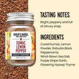 Burlap & Barrel Sumac Lemon Pepper - As Seen on Shark Tank! - Bright, Peppery, and Full of Citrusy Snap - Great for Chicken, Fish, and Vegetables
