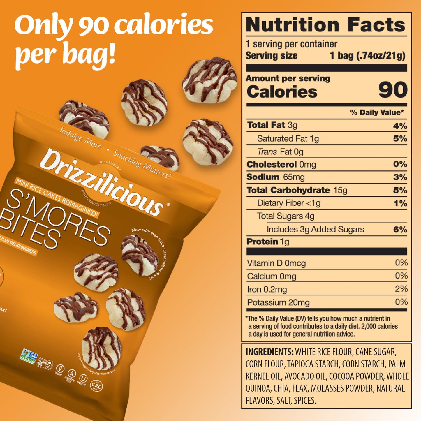 Drizzilicious Mini Rice Cakes Variety Pack - Rice Crisps, Healthy Snack for Adults and Kids, Flavored Rice Cakes, Vegan, Gluten Free, Allergen Free