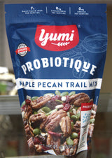 YUMI PROBIOTIQUE MAPLE PECAN TRAIL MIX WITH ORGANIC CRANBERRIES, PUMPKIN SEEDS AND RAISINS 21 OZ