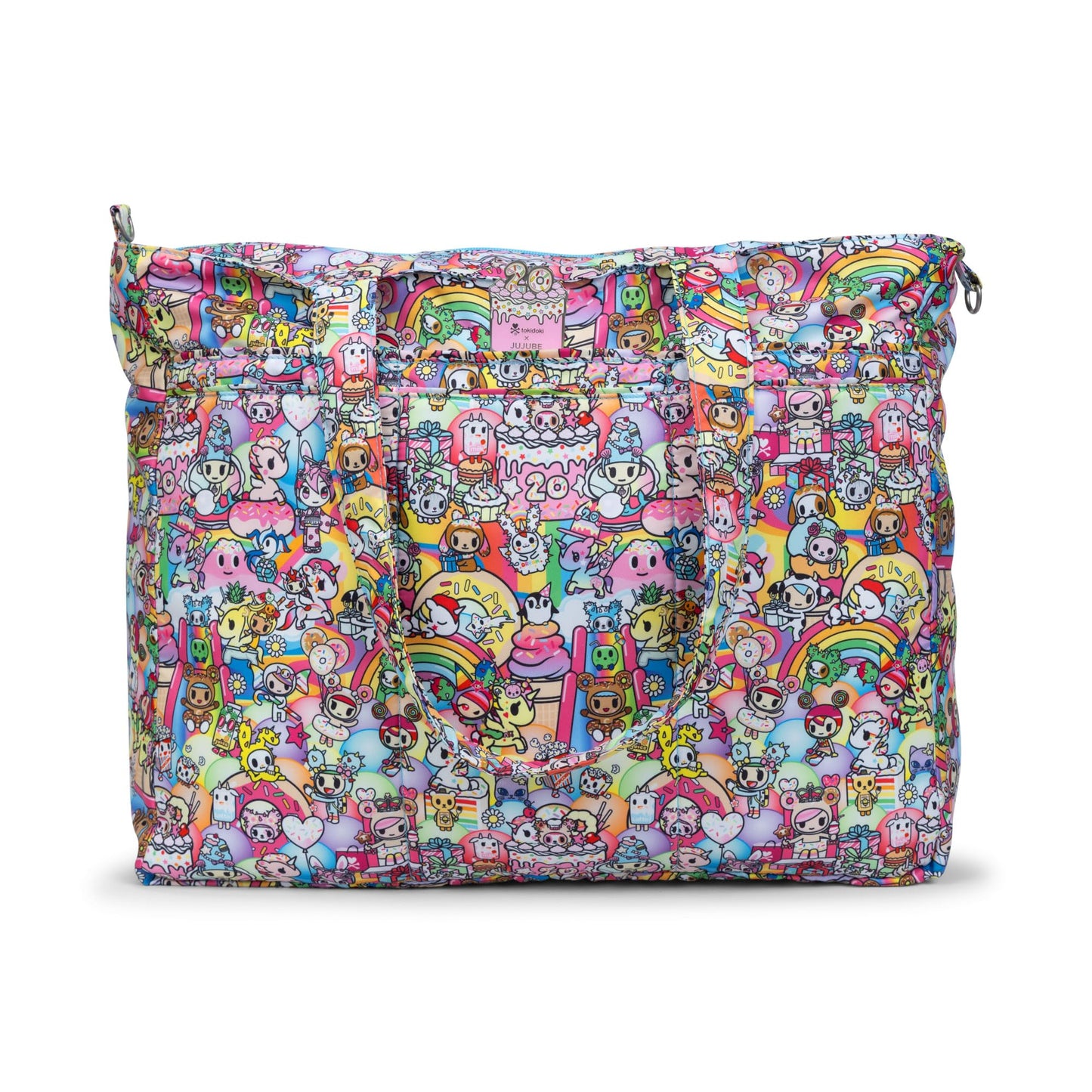 JuJuBe x tokidoki 20th Anniversary Celebration Super Be Plus Tote Bag, Purses for Women, Bag for School or Travel, Fits Laptops and Notebooks, 8