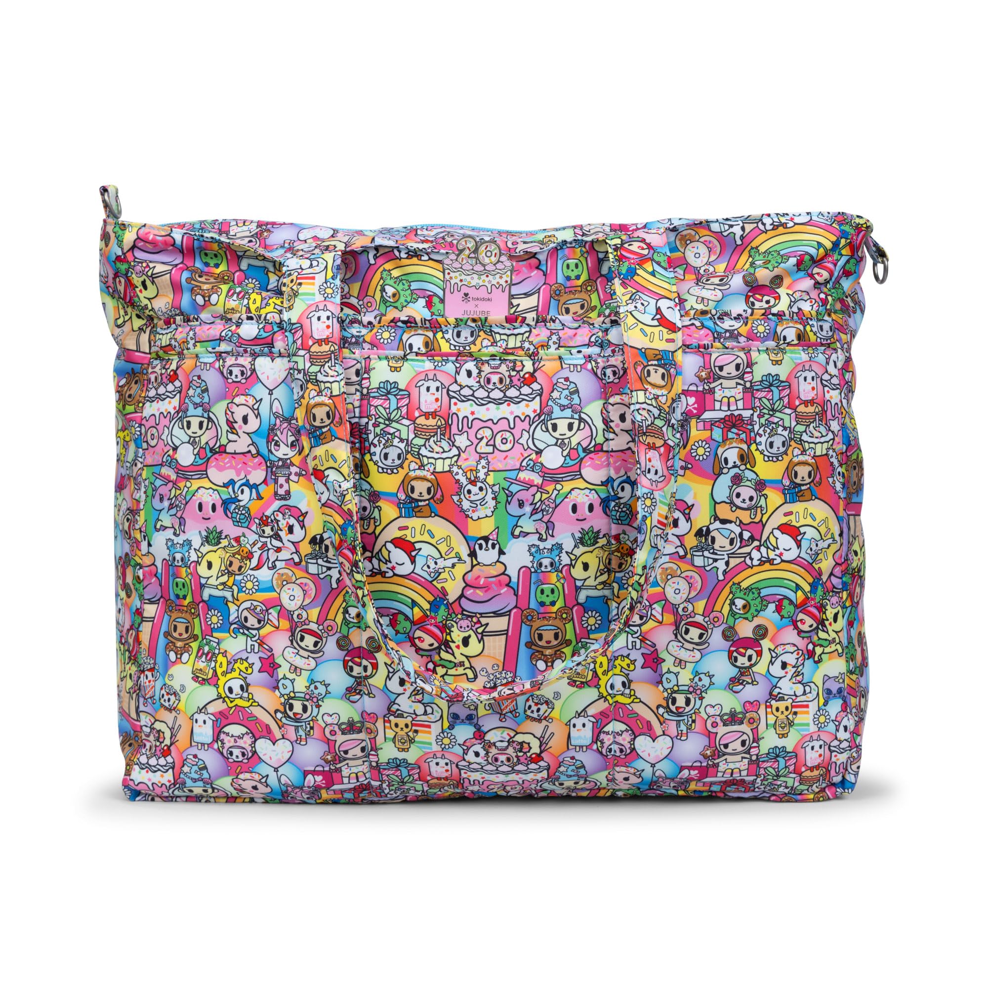 JuJuBe x tokidoki 20th Anniversary Celebration Super Be Plus Tote Bag, Purses for Women, Bag for School or Travel, Fits Laptops and Notebooks, 8