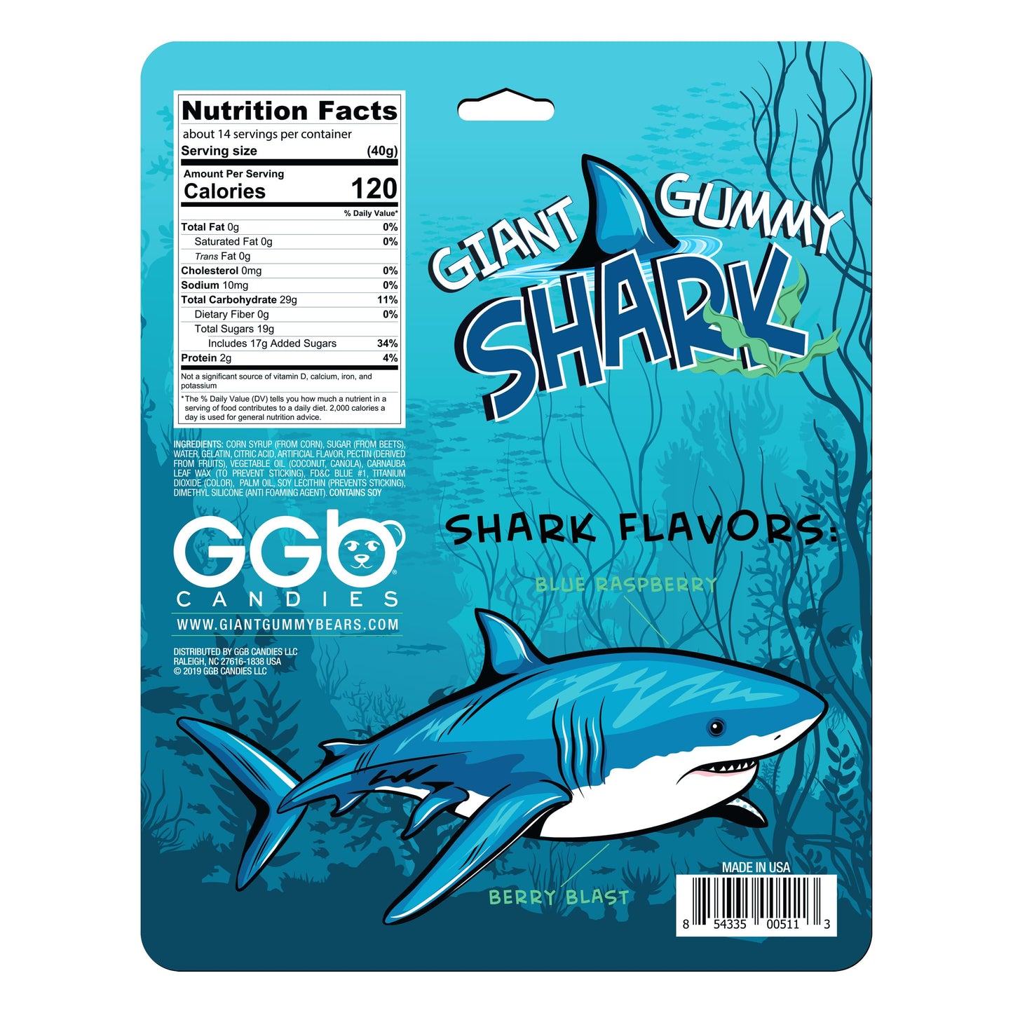 Giant Gummy Shark from GGB Candies (18 Ounce)