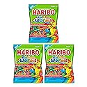 Haribo Rainbow Gummy Worms Pack of 3 (5 oz Bags) Lemon, Strawberry, and Black Currant Candy for Easter, and More in a King of Sweets Bulk Bag