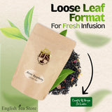 Arctic Raspberry Naturally Flavored Black Tea - Loose Leaf Pouch - 16oz | Fruity Berry Blend with Raspberry Pieces | Premium Ceylon Black Tea | Medium