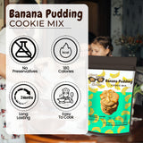 Glassy Brown Cookies - Banana Pudding Cookie Mix | Soft Cookies Variety Pack | Banana Flavor Edible Cookie Dough Bites | Butter Cookies With No Preservatives | Banana Baking Mix Pack - 14.6 OZ (416g)
