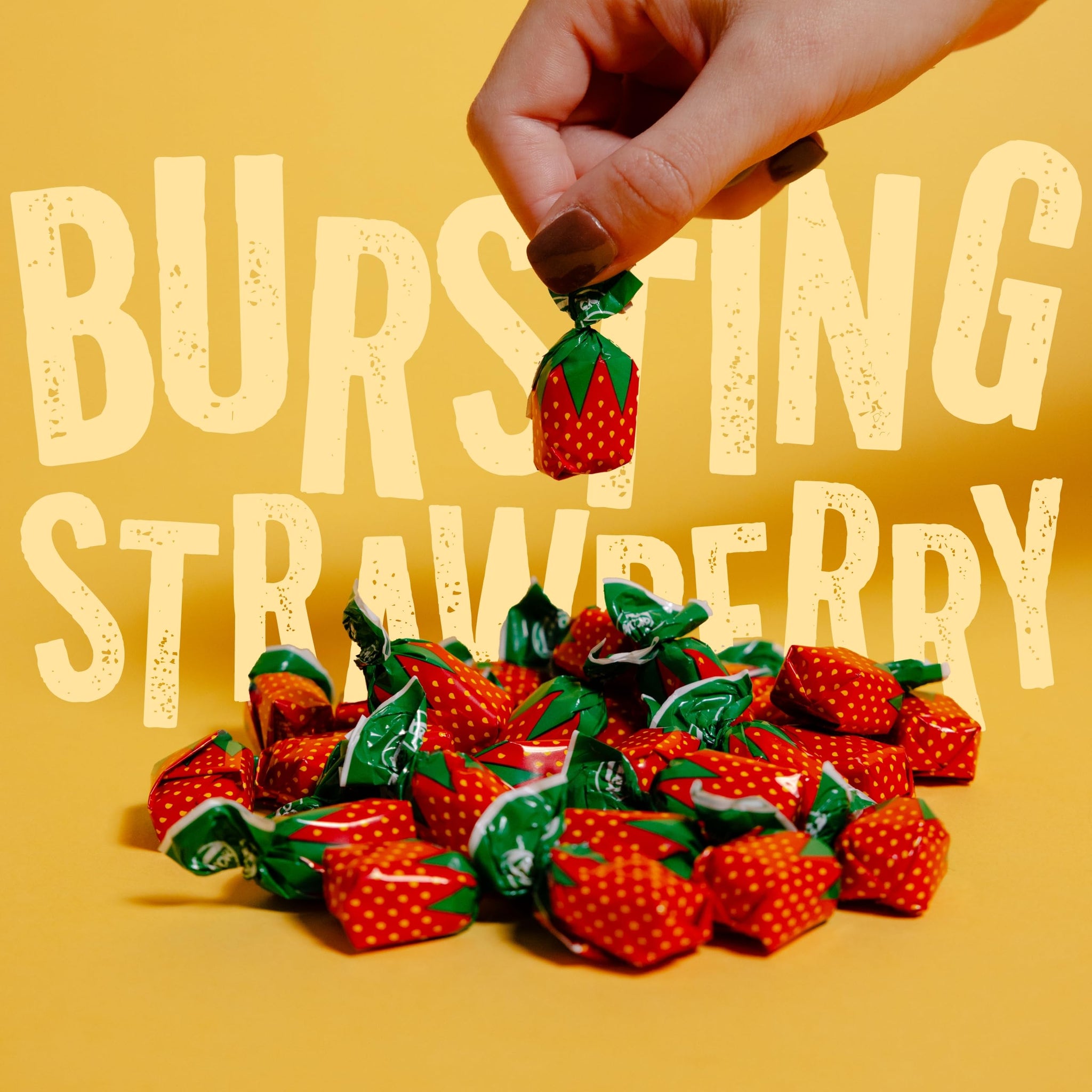 Strawberry Hard Candy Individually Wrapped by Cambie, 2 lbs of Strawberry Candy with a Deliciously Sweet Hard Exterior with a Soft, Fruit-Filled