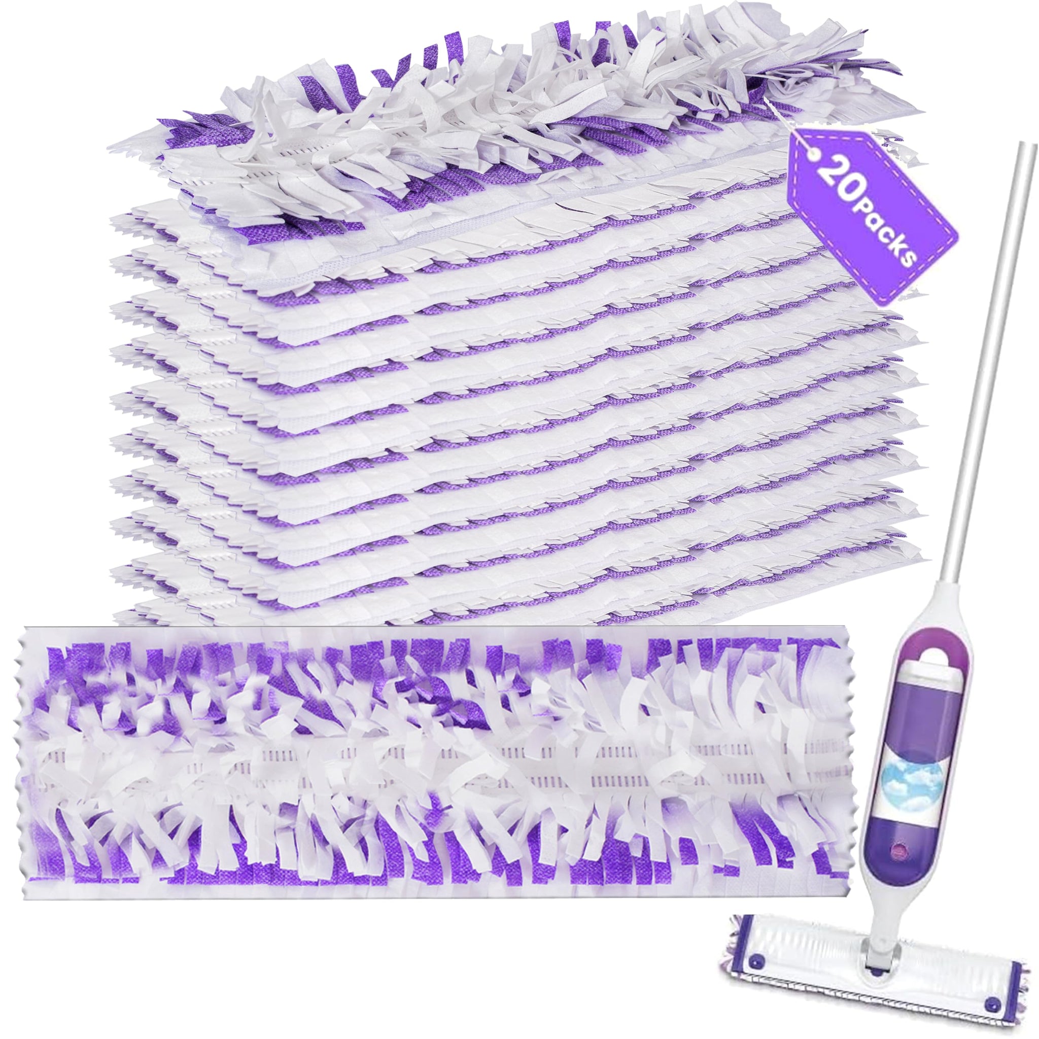 Disposable Mopping Pad Refills for PowerMop Multi-Surface Mopping Pad Refills for Floor Cleaning, 20 Count
