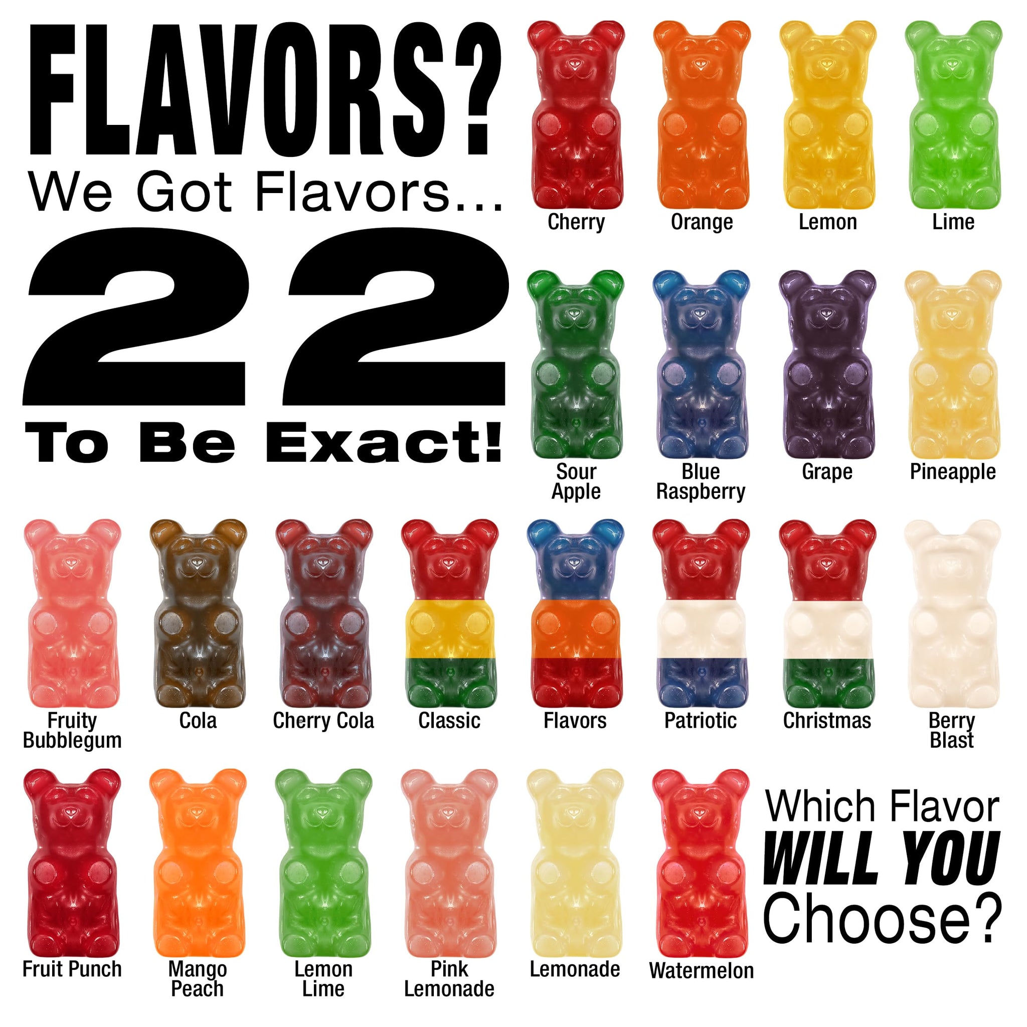 The Original Giant Gummy Bears!™ from GGB Candies (Cherry, 1 Pound)