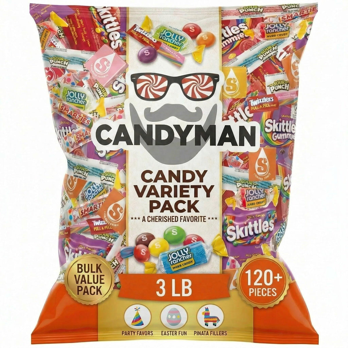 Candyman Candy Variety Pack, 1 lb, Individually Wrapped Bulk Candy