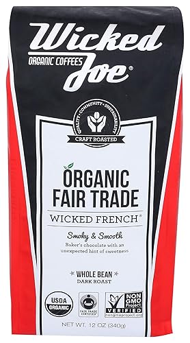 Wicked Joe Coffee French Whole Bean, 12 oz, red