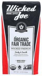 Wicked Joe Coffee French Whole Bean, 12 oz, red