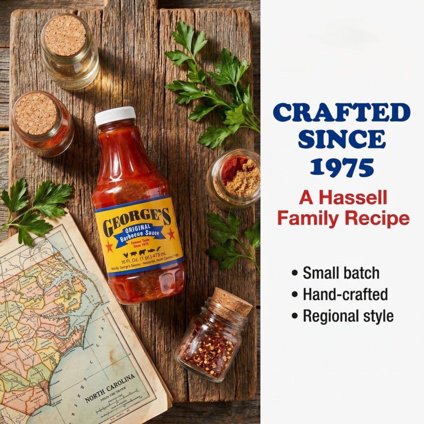 George's Original BBQ Sauce - Authentic Eastern North Carolina Vinegar-Based Family Recipe Since 1975 | Gluten-Free All-Natural Carolina Holy Water