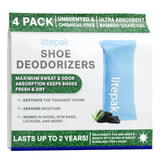 Litepak Shoe Deodorizer and Odor Eliminator Activated Charcoal Odor Absorber for Shoes and Gym Bags, Natural Bamboo Air Freshener for Boots, Closet Or