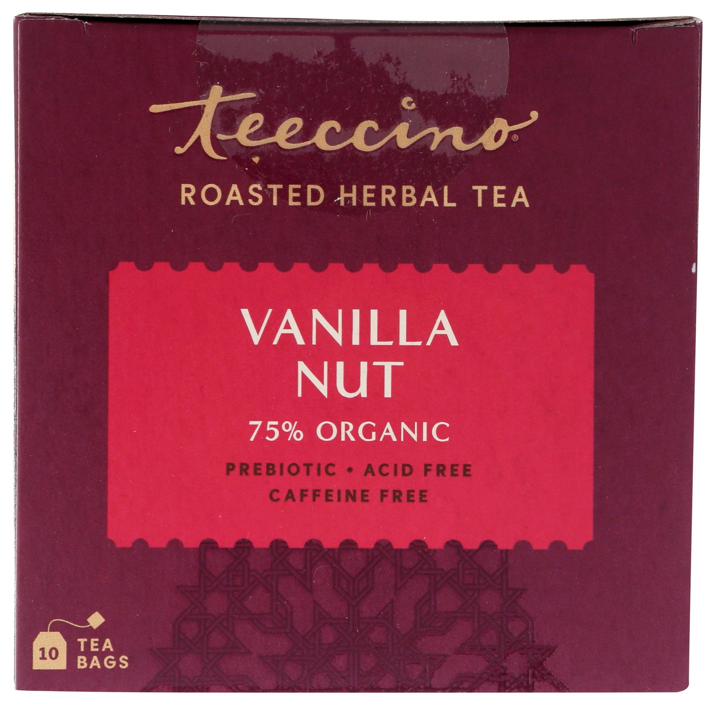Teeccino Vanilla Nut Herbal Tea - Rich & Roasted Herbal Tea That’s Caffeine Free & Prebiotic For Natural Energy, 10 Tea Bags