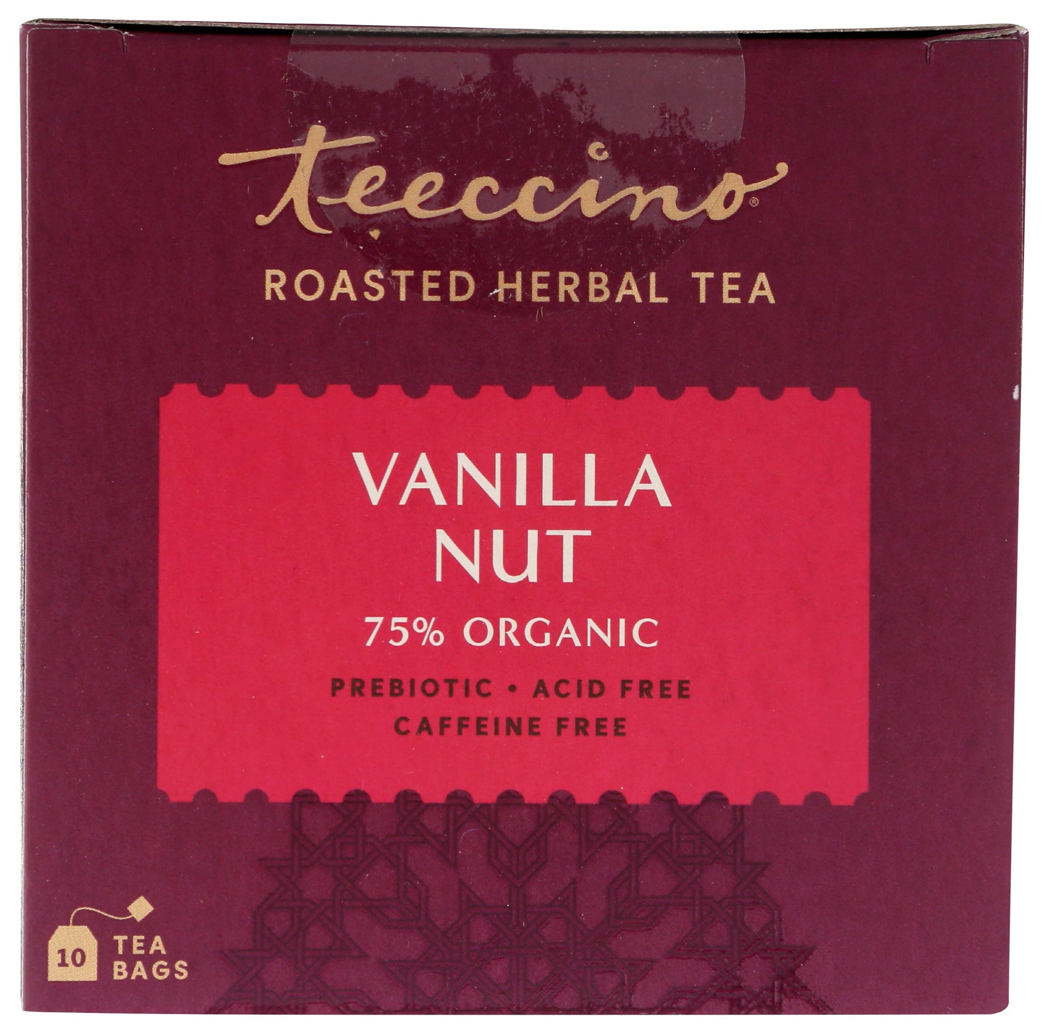 Teeccino Vanilla Nut Herbal Tea - Rich & Roasted Herbal Tea That’s Caffeine Free & Prebiotic For Natural Energy, 10 Tea Bags