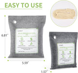 CLEVAST Bamboo Charcoal Air Purifying Bags - (Large, 4×200g), Removes Odors and Moisture, Nature Fresh Air Purifier Bags, Odor Eliminator for Home