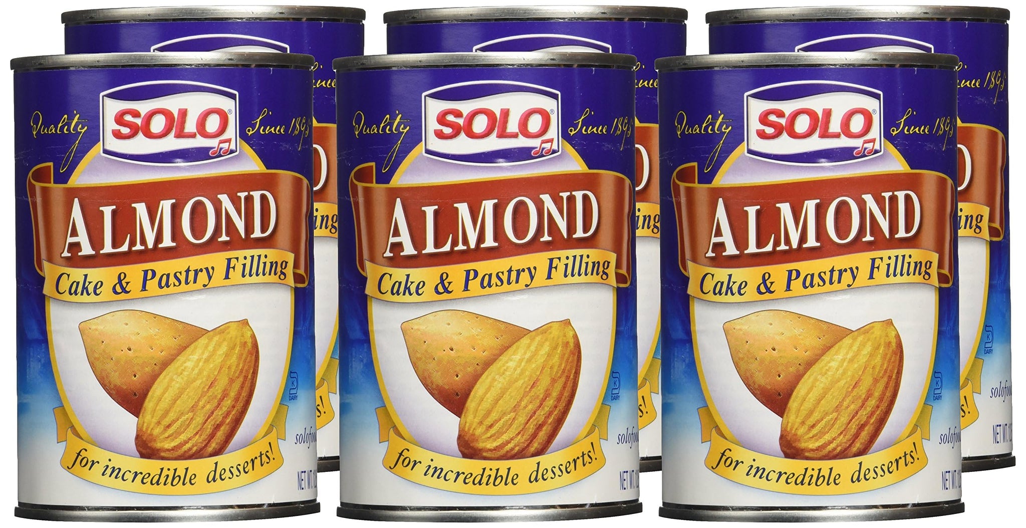 Solo Almond Cake and Pastry Filling, 12.5 Ounce (Pack of 6)
