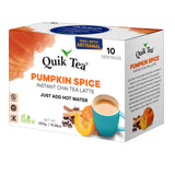 QuikTea Pumpkin Spice Instant Chai Tea Latte - 10 Count, Bold Flavor, Naturally Caffeine-Light, No Preservatives - Just Add Hot Water
