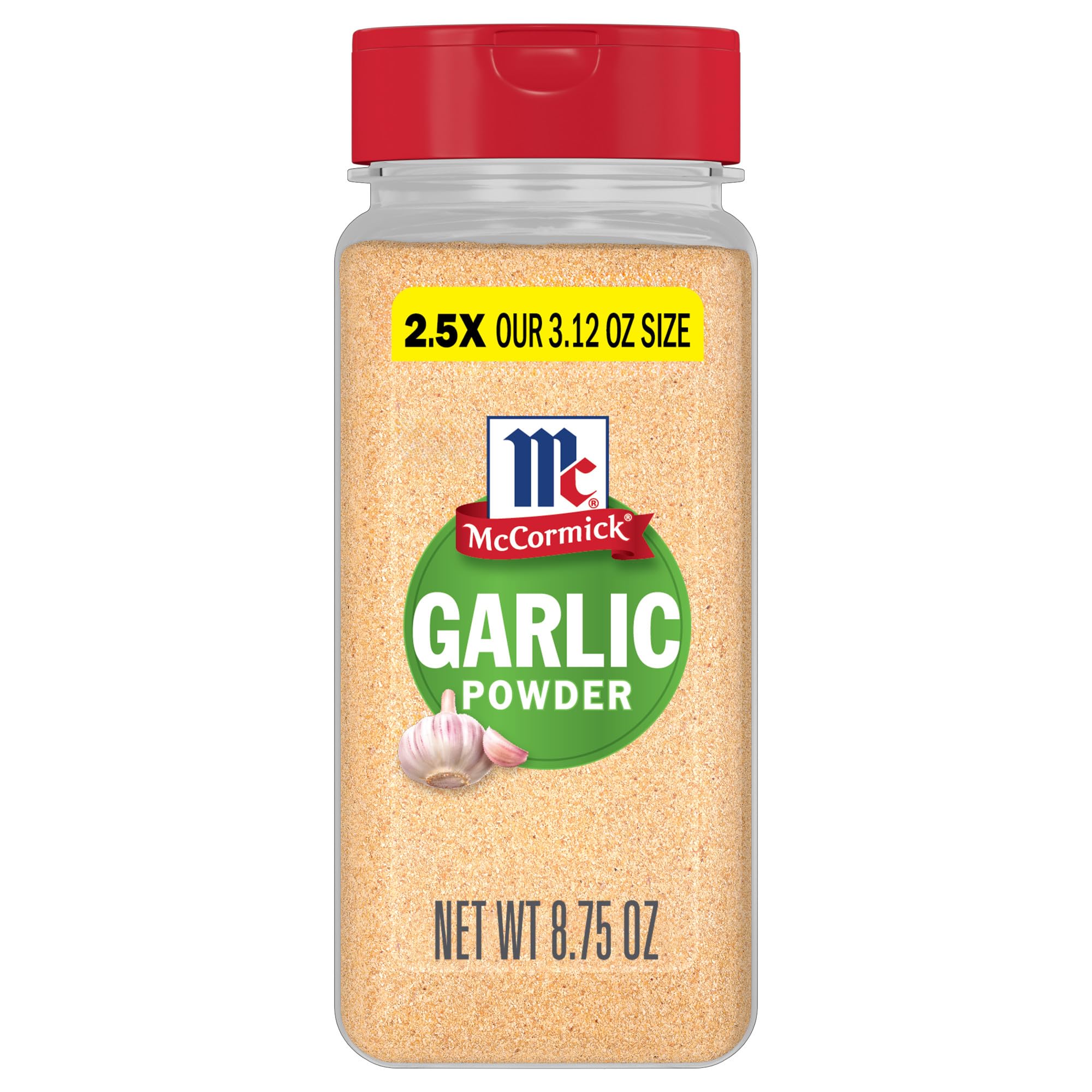 McCormick Garlic Powder, Non GMO, Made from Fresh, Whole Garlic Cloves, For Bringing Consistent Flavor to Favorite Foods While Cooking, 8.75 oz