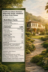 Black Raisins Seedless Naturally Dried, Soft Chewy Dried Grapes Snack, Naturally Sweet Raisins for Baking, Oatmeal, Yogurt, Trail Mix, Packed in a