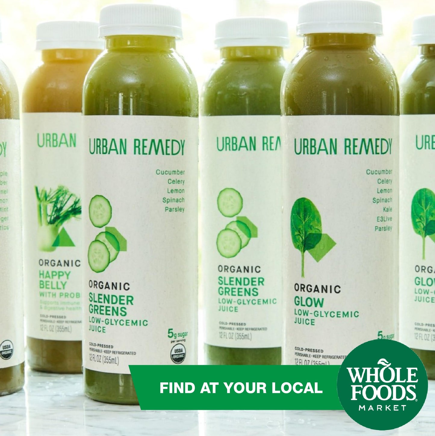Urban Remedy Slender Greens Organic Green Juice, Cold-Pressed, 12 fl oz, Cucumber, Celery, Spinach, Parsley & Lemon, Low Glycemic, Alkaline Hydration