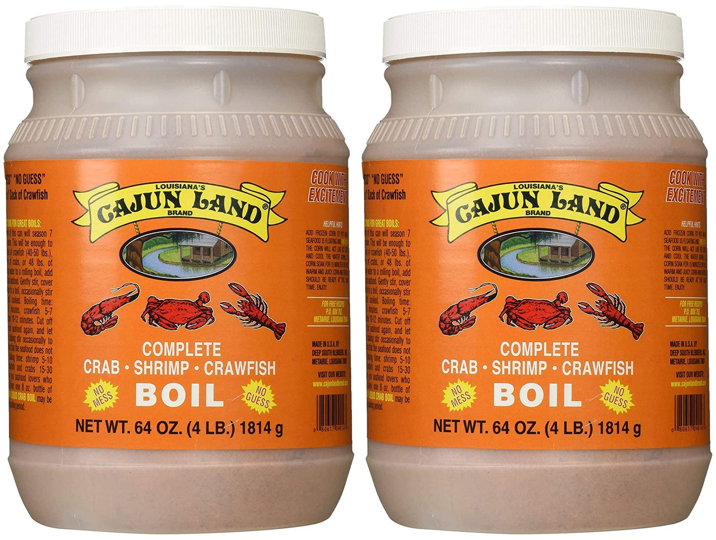 Cajun Land Crab Shrimp Crawfish Boil Complete 4 Lbs Pack of 2