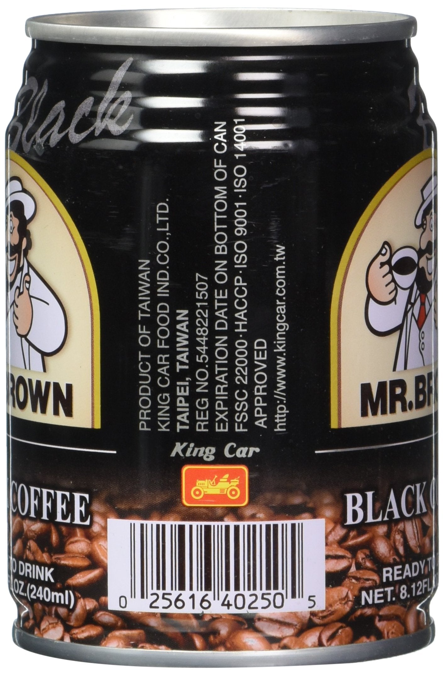 Mr. Brown Black Coffee, 8.12 Ounce (Pack of 24)