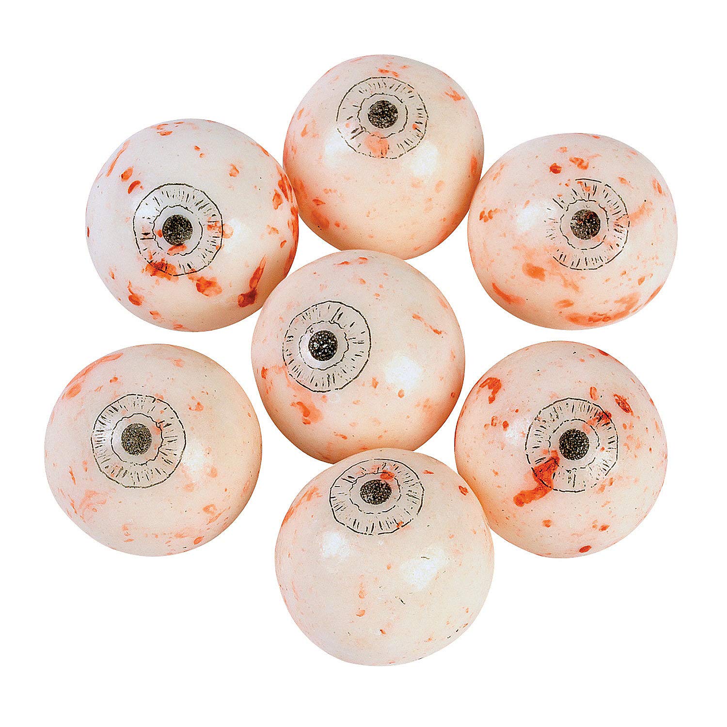 Fun Express Halloween Candy Eyeball Gumballs - 77 Individually Wrapped Bubble Gum Balls for Halloween Party Treats & Trick or Treat | Bulk Snacks