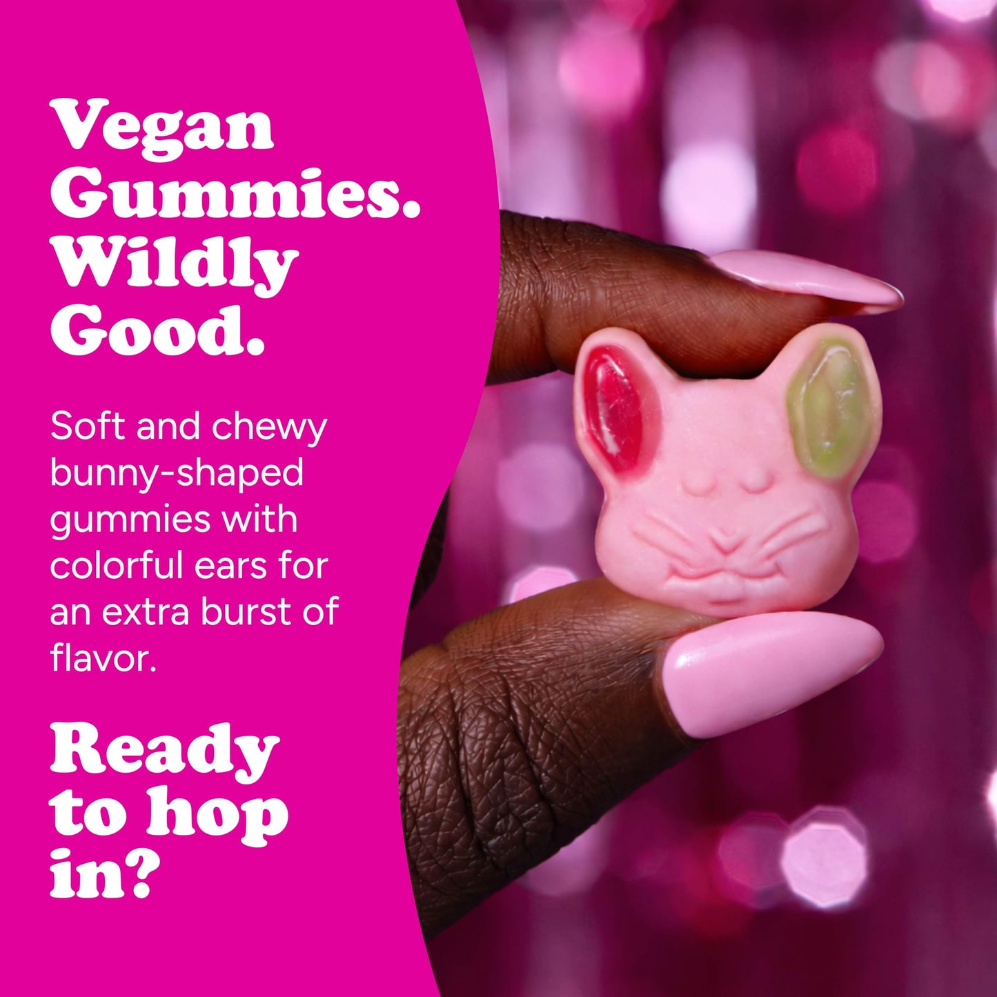 Katjes Sweet Hopps Soft & Flavorful Foam & Fruity Gummy Candy, (3 Pack), Colorful Bunny Shapes, No Artificial Dyes or Flavors, Gelatin Free, Kids