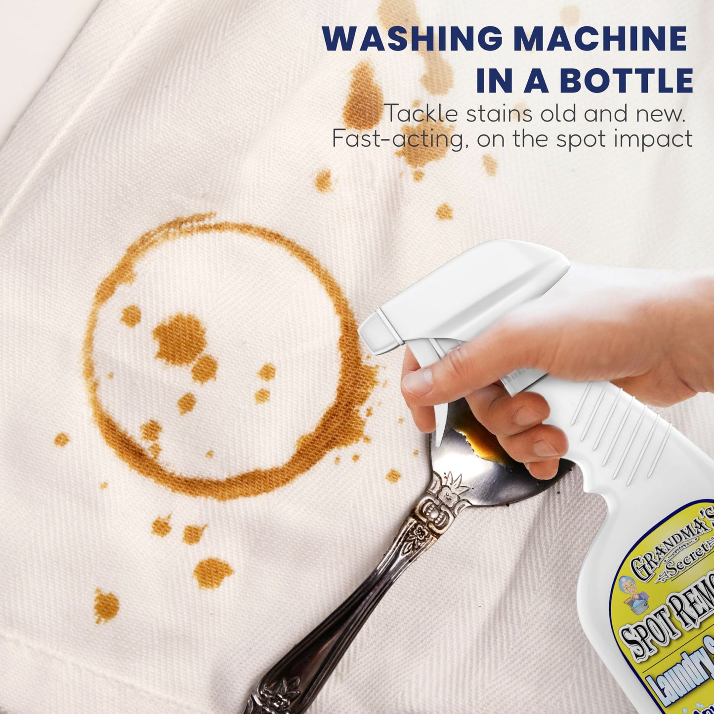 Grandma's Secret Spot Remover Laundry Spray - Chlorine, Bleach and Toxin-Free Fabric Stain Remover for Clothes - Removes Oil, Paint, Blood and Pet
