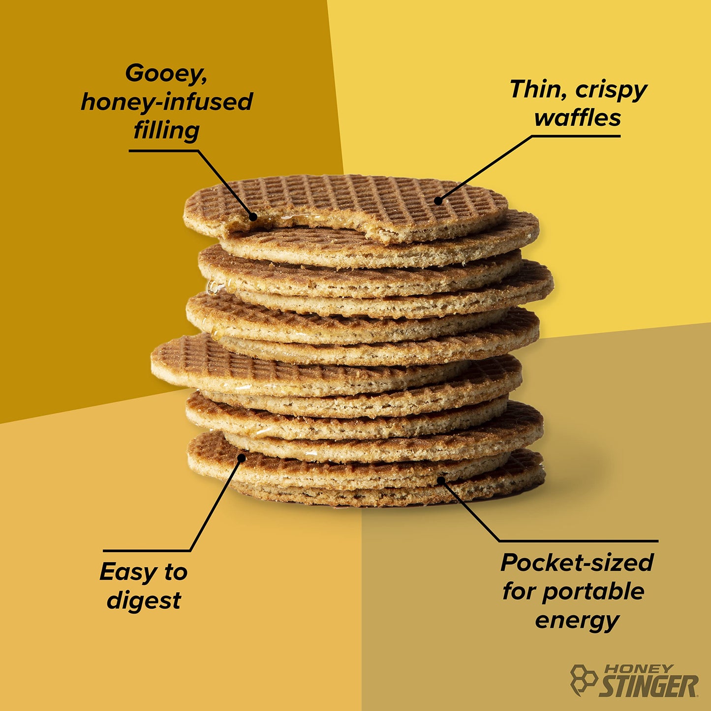 Honey Stinger Organic Honey Waffle, Energy Stroopwafel for Exercise, Endurance and Performance, Sports Nutrition for Home & Gym, Pre and Post Workout