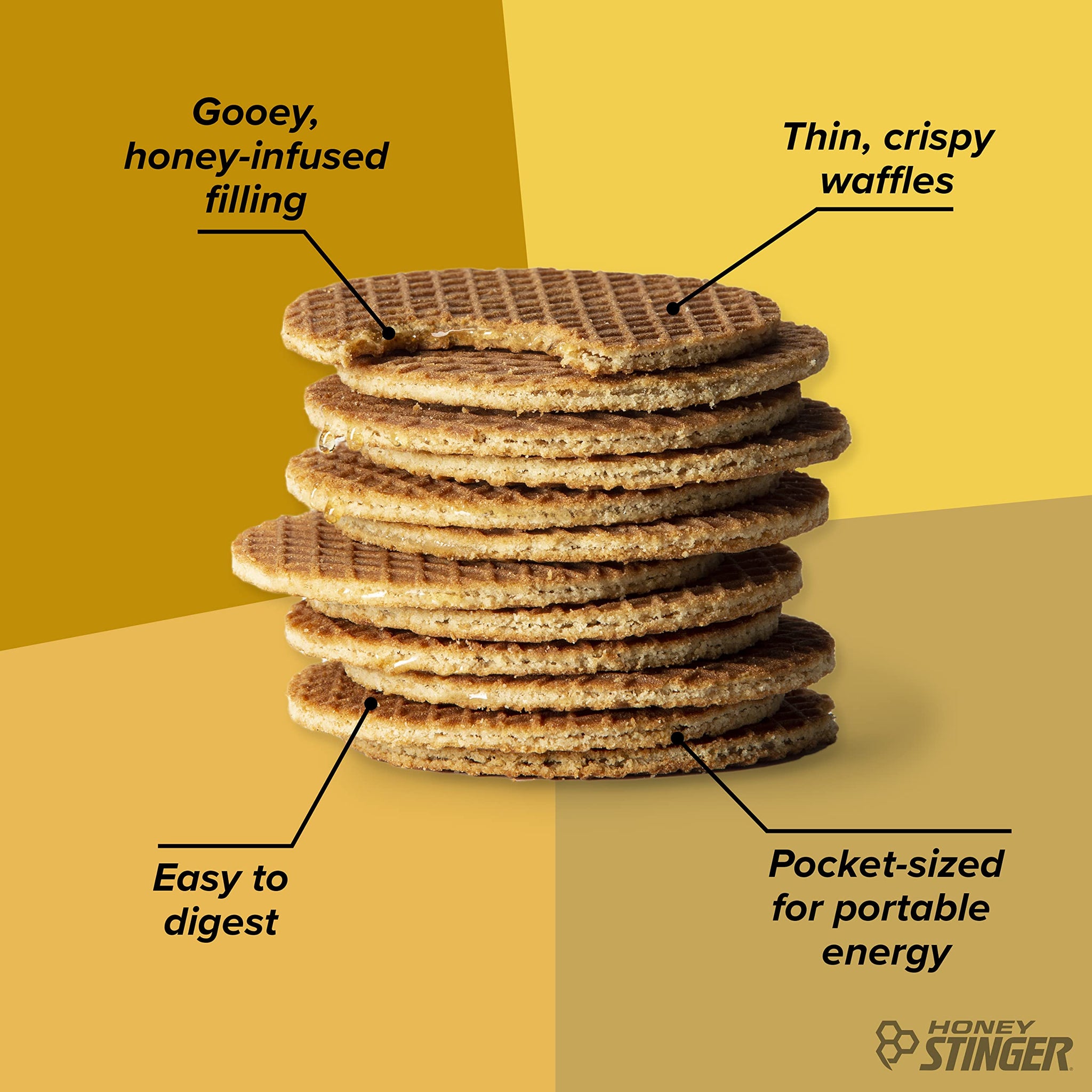 Honey Stinger Organic Honey Waffle, Energy Stroopwafel for Exercise, Endurance and Performance, Sports Nutrition for Home & Gym, Pre and Post Workout