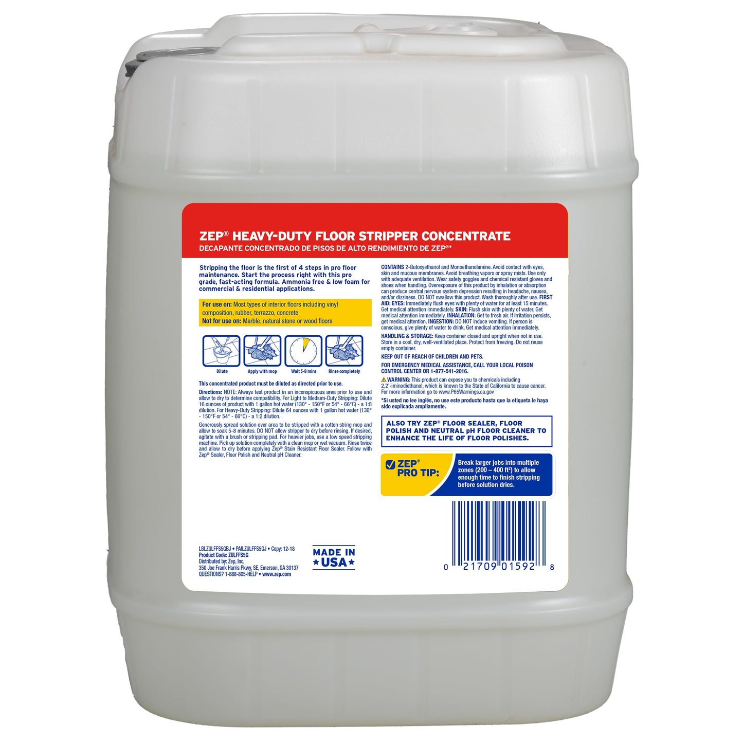ZEP ZULFFS5G 5GAL Zep Floor Stripper