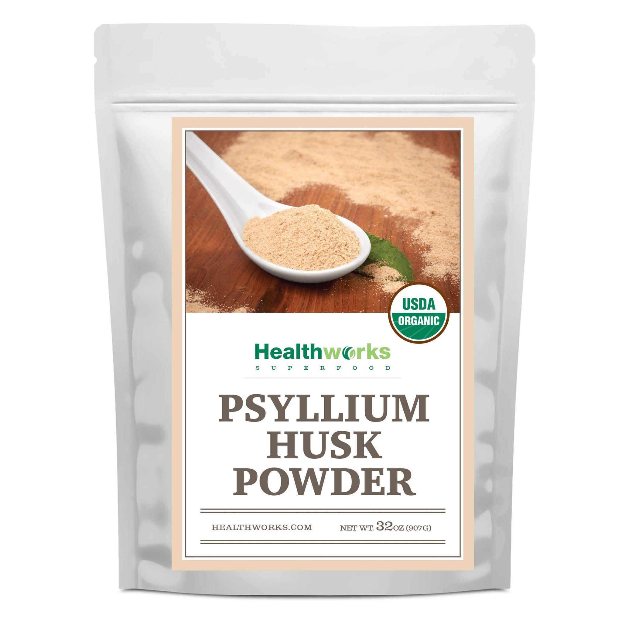 Healthworks Superfoods Organic Psyllium Husk Powder - 32 Oz / 2 Lbs - Raw - Certified Organic - Finely Ground Powder from India - Keto, Vegan