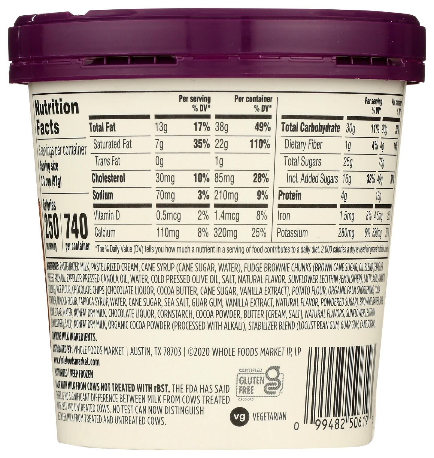 365 by Whole Foods Market Brownie Batter Ice Cream, 1 PT