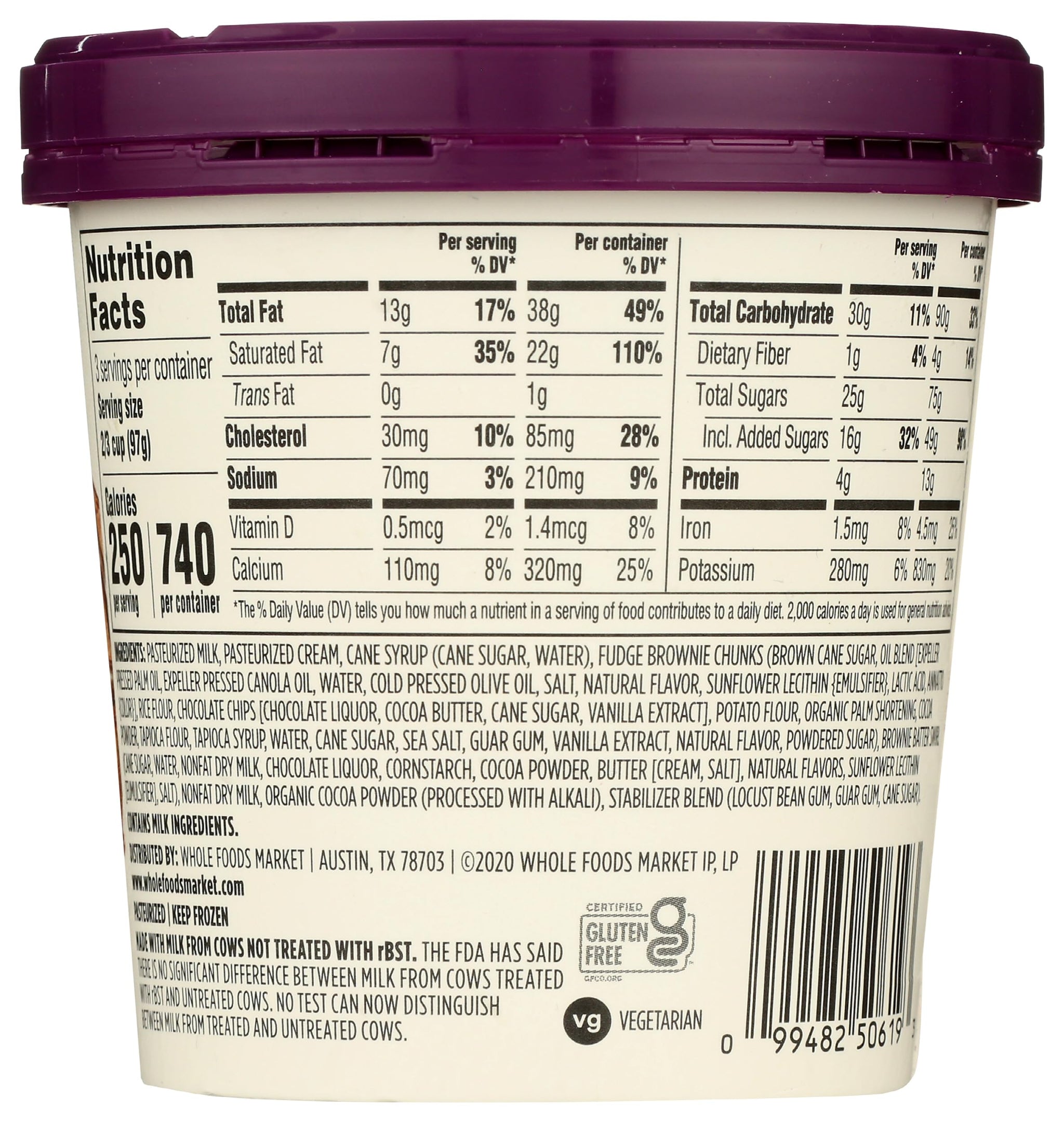 365 by Whole Foods Market Brownie Batter Ice Cream, 1 PT