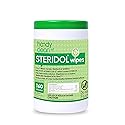 Steridol Wipes Canister, Hard Surface Wipes Multipurpose Cleaning 160 Count Fresh Lemon Scent Industrial Grade For Business Use