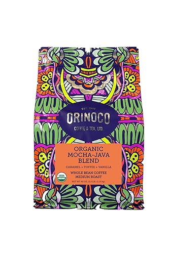Orinoco Organic Mocha-Java Blend 2.5lb bag, Medium Roast, Whole Bean Coffee, 100% Organic Fair Trade Arabica beans…