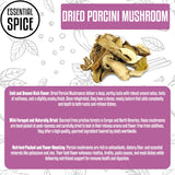 Essential Spice Dried Porcini Mushrooms - Superior Grade, Deep Umami Flavor & Dense Texture - Ideal for Risottos, Sauces, Stews & Broths - Premium