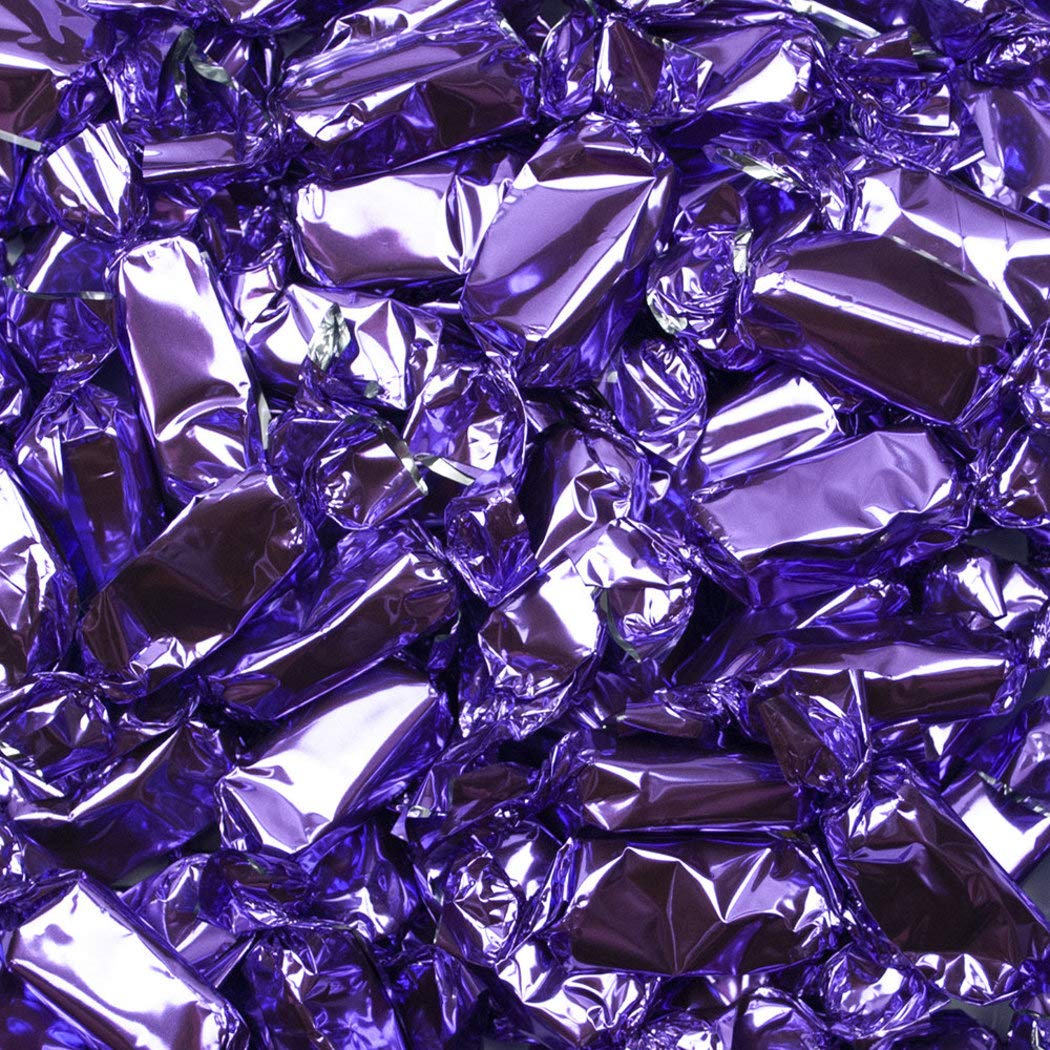 Purple Candy Foil Wrapped Caramels 2lb (approx 180 pcs)