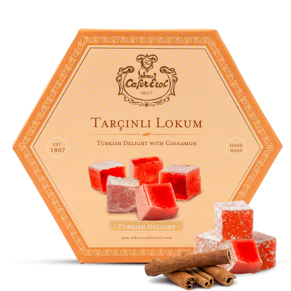 Cafer Erol Warm Cinnamon Turkish Delight, 12.35 oz (350g)