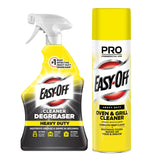 Easy-Off Heavy Duty Bundle - Destroys Baked on Food Grease - 32 Fl Oz Kitchen Degreaser and 1 Oven/Grill Cleaner 24 Fl Oz