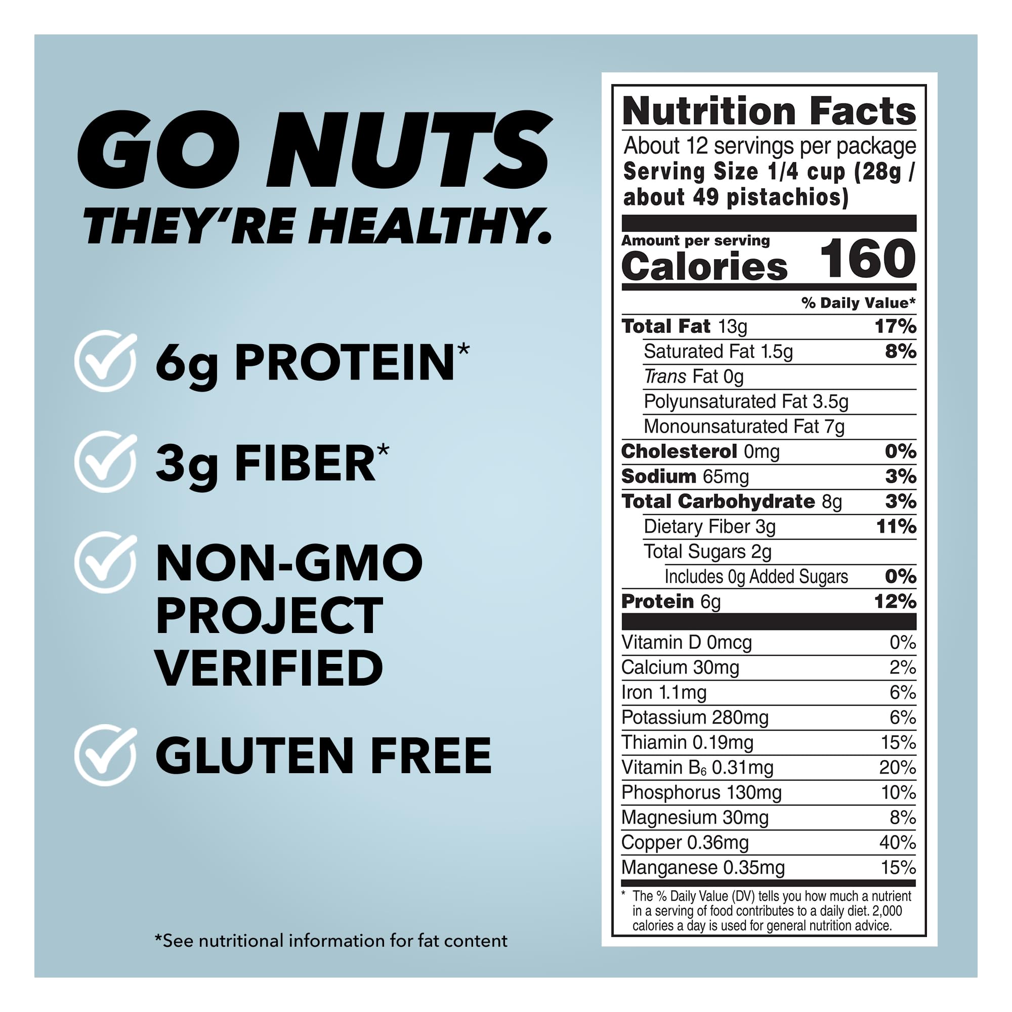 Wonderful Pistachios No Shells, Lightly Salted Nuts, 12 Ounce Resealable Bag, Protein Snacks, Gluten Free, Healthy Snack