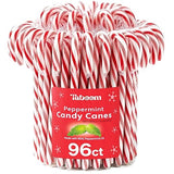 Bulk Peppermint Candy Canes 96 Count Box - Individually Wrapped Classic Red & White Holiday Candy Canes - Refreshing Mint Flavor Christmas Candy