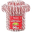 Bulk Peppermint Candy Canes 96 Count Box - Individually Wrapped Classic Red & White Holiday Candy Canes - Refreshing Mint Flavor Christmas Candy